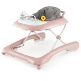 COSTWAY 3 in 1 Lauflernhilfe klappbar, Lauflernwagen mit verstellbarer Höhen & Geschwindigkeit, Baby Walker mit abnehmbarer Spielplatte, Laufwagen gehfrei Baby ab 6 Monaten (Rosa)