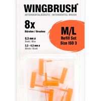 WINGBRUSH 8er Set Interdentalbürste REFILL Gr. M/L