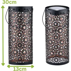 Marrakesch Orient & Mediterran Interior Laterne Metall 30 cm 2er Set schwarz