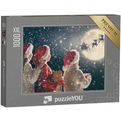 puzzleYOU Puzzle Puzzle 1000 Teile XXL „Da! Der Schlitten vom Weihnachtsmann!“, 1000 Puzzleteile, puzzleYOU-Kollektionen Weihnachten