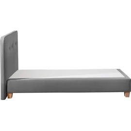 Home Affaire Boxspringbett »Fargo« inkl. Topper, in 3 Matratzenarten, in Samt- oder Strukturstoff grau