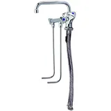 BieTal BieTal® Spülbeckenhahn Mischbatterie Niederdruck 2 Becken mit 30 cm Unterspülung