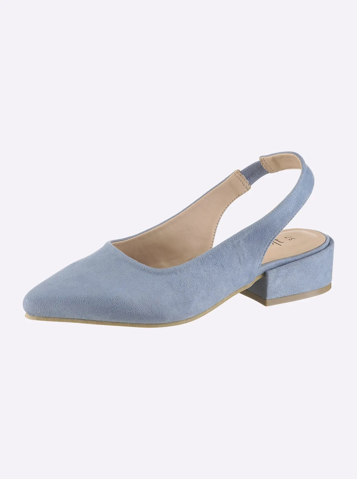 Slingpumps CASUAL LOOKS, Damen, Gr. 38, hellblau, Textil, Schuhe Slingpumps