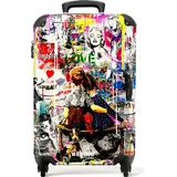 noboringsuitcases NoBoringSuitcases.com Hartschalen Handgepäck Koffer 55x35x20 cm, 36L, Bunte Graffiti-Drucke: Kinder, Reisekoffer mit 4 Rollen