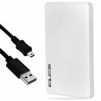 Storite 250 GB tragbare Externe Festplatte, 2,5-HDD-Backup-Speicherlaufwerk mit USB 2.0, ultraschnelle Datenübertragung, kompakte Festplatte, kompatibel mit PC, MAC, Windows, Laptop, Desktop (weiß)