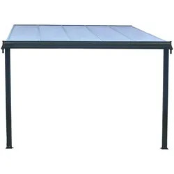 Floraworld Terrassenüberdachung | Maße 312 x 303 x 206/258 cm, Anthrazit, 2 Standfüße