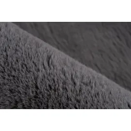 Kayoom Teppich KAYOOM "Subb 925", grau (graphit), B:200cm H:48mm L:290cm, Polyester, Teppiche, Teppich, Hochflor, Kanninchen Fell Haptik, alle Räume, leichter Glanz