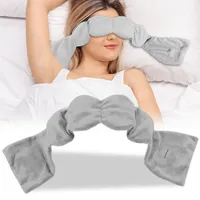 Gewichtete Schlafmaske, SGZIOO Schlafwolken Augenmaske Gewicht, Gewichtete Augenmaske mit Perlen und Baumwolle, Weighted Eye Mask für Tiefenentspannung, 78 Cm Lang, für Nachtruhe, Reisen (Grau)