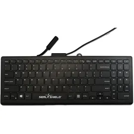 Seal Shield CleanwipeT Pro Black (DE, Kabelgebunden), Tastatur, Schwarz