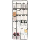 Intirilife Schuhorganizer zum Hängen mit 24 Fächern Grau - 55.5 x 148 cm - Hängendes Tür Schuhregal, Schuhaufbewahrung, Hängeorganizer, multifunktionale Aufbewahrungstasche auch für Küche, Bad