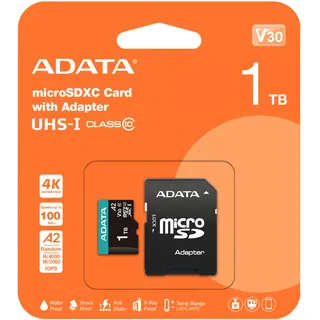 A-Data ADATA AUSDX1TUI3V30SA2-RA1 Memory Card 1 TB MicroSDXC UHS-I AUSDX1TUI3V30SA2-RA1