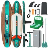 ZLX SUP Board mit Sitz Tragbar Stand up Paddling Board 320cm Stabil Aufblasbares Paddle Board für Erwachsene Familien Anfängerfreundlich, Anti-Rutsch Deck