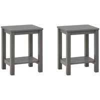 Homestyle4u 2272, Holzhocker Hocker Holz Grau 2 Stück Sitzhocker 2er Set Tischhocker Kniehocker Kiefer Massivholz