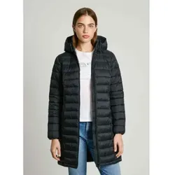 Pepe Jeans für Damen. PL402442 Ammy Long schwarze Jacke Ammy Long (XS), Lässig, Polyamid, Nachhaltig