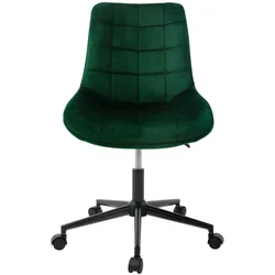 Bürostuhl, Grün, Sitzfläche aus Samt, Metallgestell, Polsterstuhl mit Rückenlehne, höhenverstellbar, 360° Drehstuhl mit 5 Rollen