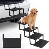 Hundetreppe Auto Klappbar- Hundetreppen Große Hunde [bis 113kg] und alte Hund - Gelenkschonende Einstiegshilfe Hunde Auto, SUV, LKW Kofferraum- Hundeleiter Faltbar mit Anti-rutsch Einsatz - 7 Stufen