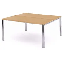 Rocada Mehrfacharbeitstisch Total BxTxH 180x163x73cm Gestell verchromt Platte Melamin buche.