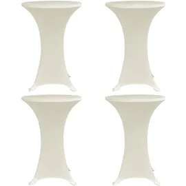 vidaXL Stehtischhussen Creme Stretch Ø 60 cm 4er Set