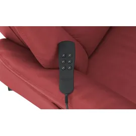 Hukla Relaxsessel Pascal Leder 77 x 115 x 90 cm Rot elektrisch, drehbar