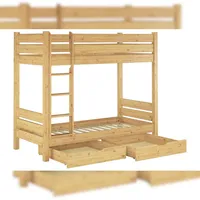 Erst-Holz Etagenbett f. Erwachsene 90x200 Nische 100 cm mit 2 Rollroste und 2 Bettkästen 60.16-09 S2
