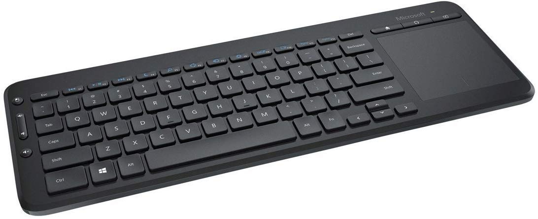 Microsoft All-in-One Media Keyboard (Tastatur met Trackpad, deutsches QWERTZ Tastaturlayout, black, kabels)