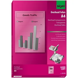 Sigel Schwarz/Weiß-Laserdrucker-/Kopier-Folie, transparent