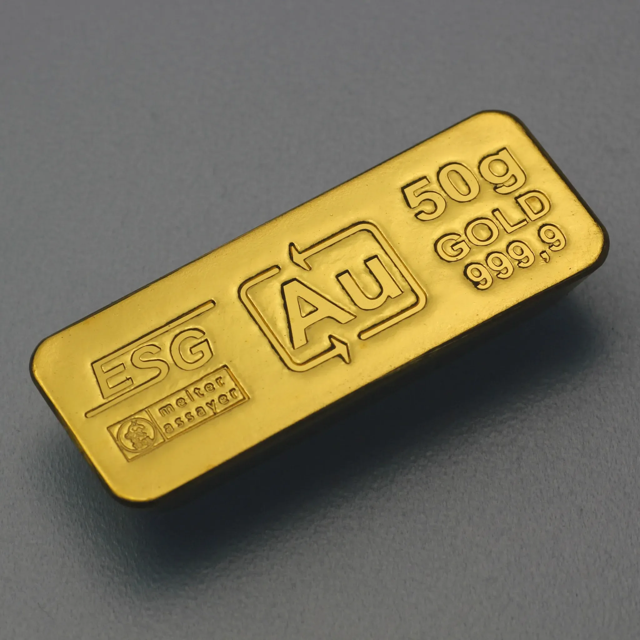 Goldbarren 50g Au ESG (klassischer Sargbarren)
