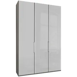 Wiemann "Monaco, Made in Germany, edle Glasfront, in verschiedenen Farben", grau (kieselgrau, dekor, glas weiß), B:148,4cm H:216cm T:58cm, Floatglas, Holzwerkstoff, Schränke, Drehtürenschrank, hochwertige Beschlägen inkl. Dämpfung
