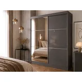 beautysofa Schiebetürenschrank VIVA II 200 x 216 x 61 cm Grau