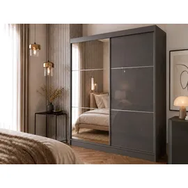 beautysofa Schiebetürenschrank VIVA II 200 x 216 x 61 cm Grau
