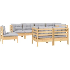 vidaXL Garten-Lounge-Set 8-tlg. grau