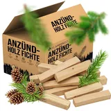 30kg Anzündholz Anfeuerholz Anmachholz Brennholz Kaminholz Ofenholz Smoker Grill BBQ Trocken Ofenfertig Fichte/Kiefer 16cm