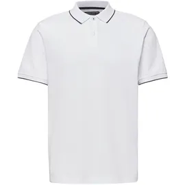 STREET ONE Basic Piqué Poloshirt mit Kontrastdetail - weiß
