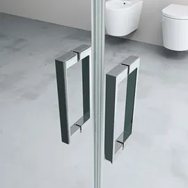 mai & mai Duschtür Nischentür dusche Duschabtrennung Duschkabine Schwingtür 180° Doppeltür 6mm ESG Nano-Beschichtung Klarglas mit Hebe- und Se... - Transparent