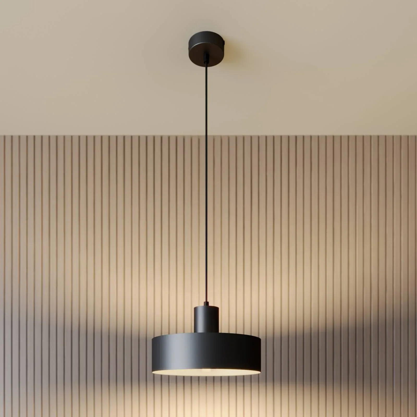 Hängelampe Rif SIGMA, dimmbar, schwarz, für Wohn- / Esszimmer, Metall, Modern, Pendelleuchte - 25 cm - 25 cm - 90 cm