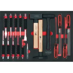KS Tools SCS Feilen-, Meißel- und Hammer-Satz, 18-teilig in 1/1 Systemeinlage