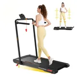 Sperax Laufband für Zuhause Klappbar, 5 in 1 Walking Schwingungen Pad 12 km/h, Walking Pad mit Steigung, Laufband und Fernbedienung für Zuhause und Büro(Schwarz Rot)
