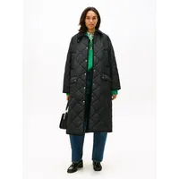 Tommy Hilfiger FLAG Quiltred Padded QUILTED COAT", Damen, Steppmantel Oversized fit, schwarz, Black L