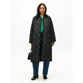 Tommy Hilfiger FLAG Quiltred Padded QUILTED COAT", Damen, Steppmantel Oversized fit, schwarz, Black L