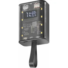 Mars Gaming MPK-10K, Kompakte Powerbank, mit mehreren Ladebildschirmen, 10000 mAh, 22,5 W, Schwarz
