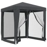 Partyzelt m Netz-Seitenwänden Pavillon Festzelt Garten 2x2 4x4/6/9 2.5x2.5m Weiß
