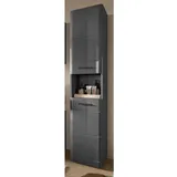 inn.furn Hochschrank Strong 30 x 180 cm Grau Kunststoff