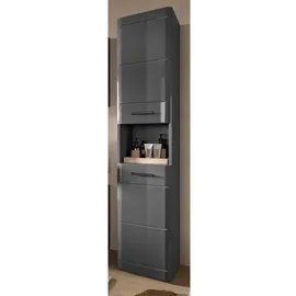 inn.furn Hochschrank Strong 30 x 180 cm Grau Kunststoff