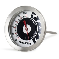 Salter 512 SSCR analog Fleischthermometer - Heißluft-Fritteusen-Sonde, Edelstahl Küchenthermometer, Deutliche Anzeige, 50-100°C, Röstung fleischthermometer fur grill, steak, 6.2 x 6.2 x 13cm