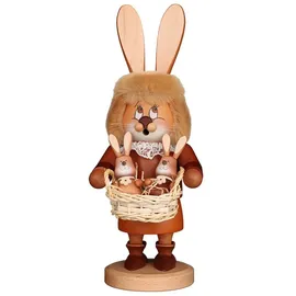 Christian Ulbricht Räuchermann Wichtel Häsin mit Hasenbabys 34,5 cm beige/braun