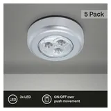 Briloner - led Touchlampe Schrankleuchten 3x exkl. Batterie selbstklebend Ø6,8cm