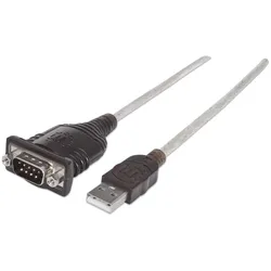 Manhattan USB-A to Serial Converter cable, 45cm, Male to Male, Serial/RS232/COM/
