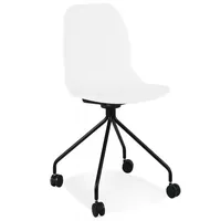 KADIMA DESIGN Bürostuhl Weiß Schwarz Metall Kunststoff | Ergonomischer