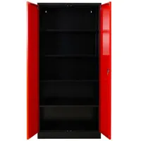 Proregal Stahlschrank, Rot, Metall, Rechteckig, 92x195x42 cm, Arbeitszimmer, Aktenschränke