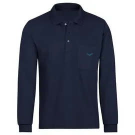 Trigema Poloshirt »TRIGEMA Langarm Poloshirt aus Baumwolle«, (1 tlg.), blau